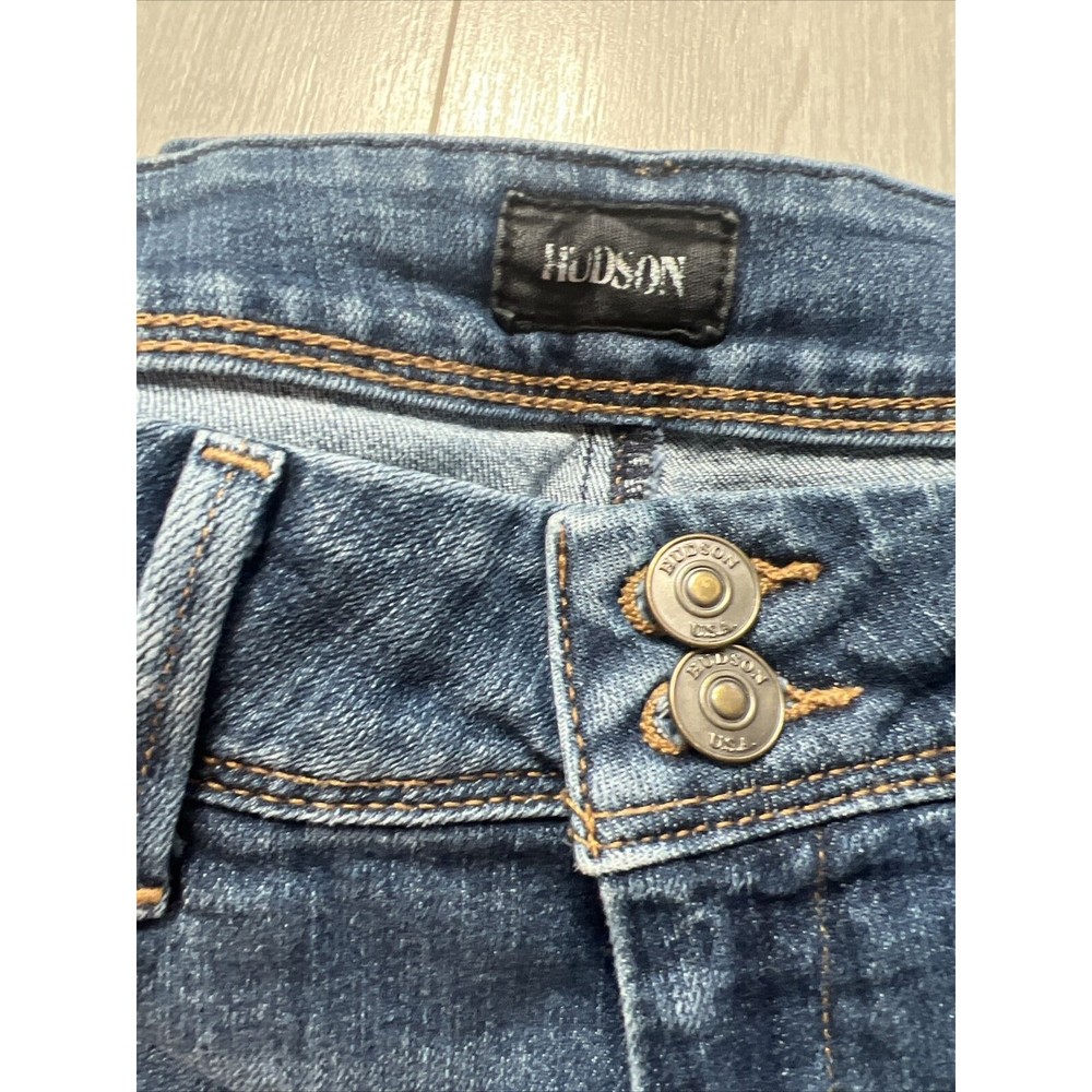 Hudson Womens Collin Mid Rise Skinny Jeans Medium Wash Flap Pocket Sz 28 - Picture 5 of 10